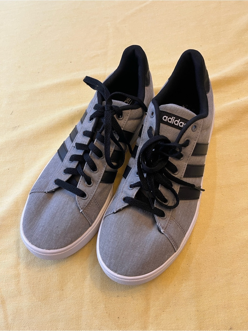 adidas Men’s Grey Sneakers with Black Stripes
